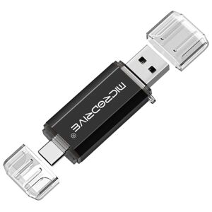 MTK MICRODRIVE 128 GB USB-hukommelse 2i1 USB-A + USB-C flashdrev Gold