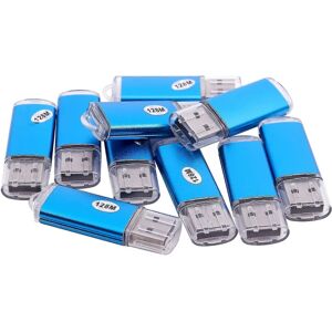 10 X Usb Memory 2.0 Memory Stick Flash Drive 128mb Gift Blue