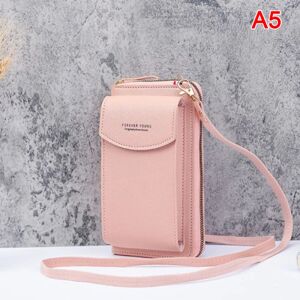 BLE Læder dametaske tegnebøger Touch mobiltelefon pung tasker Pink