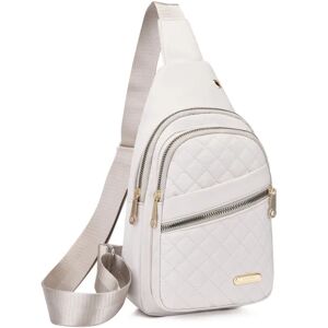 YANGFEIYU Lille Sling Rygsæk Dame Brysttaske Casual Messenger Bag Rejse Lille Satchel Taske hvid white