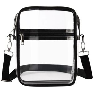 LEIGELE Klar taske Stadium-godkendt Arbejds- og forretningsrejser Unisex Clear Crossbody-skuldertaske Black