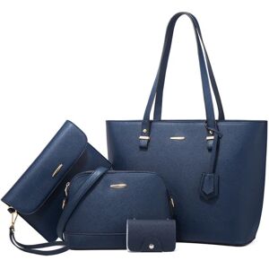 Kvinder Dame Håndtaske Trendy Retro Dame Skulder Håndtaske Stor Kapacitet Fashion Dark Blue