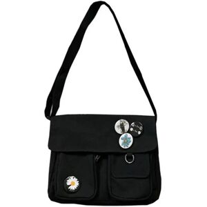 Shopper Totes Tasker Lærred Messenger Bag SORT Black