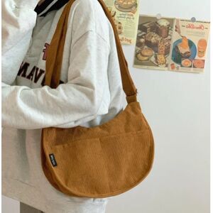 Lærredsskuldertaske Crossbody-taske BRUN brown