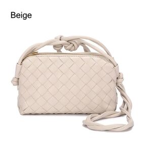 Crossbody taske til kvinder PU flettet BEIGE Beige