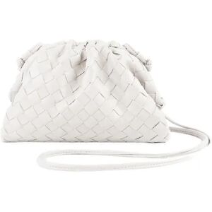 Pu vævet taske Satchel Cloud Mini læder clutch taske white