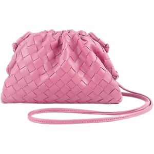 Pu vævet taske Satchel Cloud Mini læder clutch taske Pink