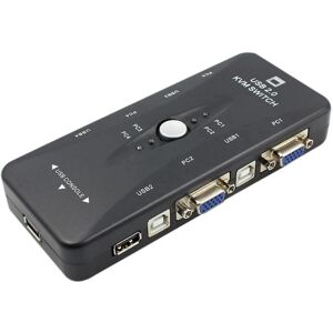 One For Four 4 Port Usb 2.0 Kvm Switch Box + 4 Kvm Kabler Tastatur Monitor Vga Svga Pc Laptop