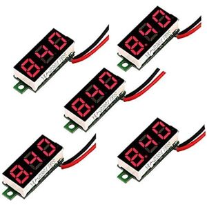 5 stk Digital DC Voltmeter 0,28 tommer To-leder 2,5V-30V Mini Digital DC Voltmeter Spænding Tester Meter, LED Digital Volt Meter (Rød)