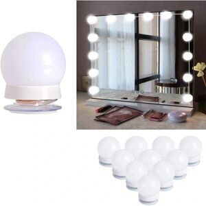 Hollywood Style Led Vanity Mirror Lights Kit med 10 dæmpbare pærer til makeup toiletbord og strømforsyning stik i lysarmatur Strip, V