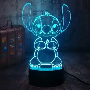 Galaxy Lilo Stitch Lampa Tecknad S?t Stitch Figur V?nner 3D LED