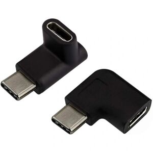 2-pak USB Type C han-til-hun-adapter, vinklet 90 grader til højre