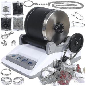 Willkey Professional Rock Tumbler Kit Rock Polermaskine til børn og voksne Elektronisk rock tumbler kit med polermaskine, polerkorn og rulle