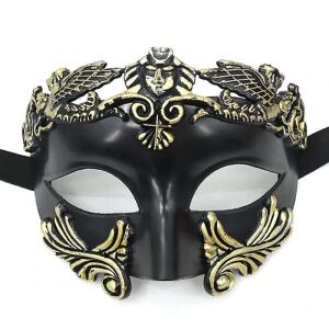 Oldgræsk Spartan Warrior romersk maskerade maske mænd venetiansk maske bryllup bold maske Mardi Gras maske Black Gold