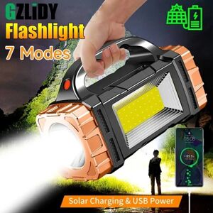 Bærbar Solar/USB genopladelig LED-lampe med vandtæt lommelygte og flere lystilstande - Perfekt til camping, fiskeri, vandreture og nattevandringer
