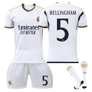 brand 23-24 Bellingham 5 Real Madrid Trøje Ny sæson Seneste fodboldtrøjer Til Voksne Til Børn Voksen M（170-175c Vuxen M（170-175 cm）