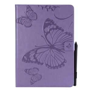 Generic iPad Pro 10.5 beskyttelsesetui i kunstlæder med indgraveret blom Purple