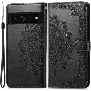 Generic Mandala Google Pixel 7 Pro Flip Etui - Sort Black