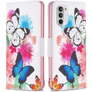 Generic Wonderland Motorola Moto G52 flip etui - To Sommerfugle Multicolor