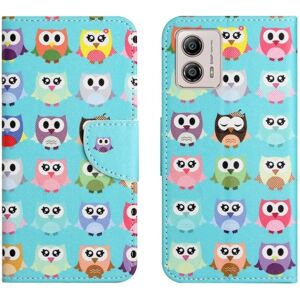 Generic Wonderland Motorola Moto G23 / G13 / G53 Flip Etui - Ugler Multicolor