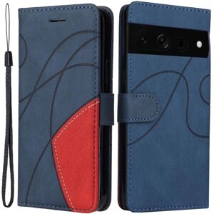 Generic Tekstureret Læder Etui med Strop TilGoogle Pixel 7 Pro - Blå Blue