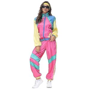 80'er Unisex kostume Retro træningsdragt 90'er Hip Hop Outfit Sæt M Women