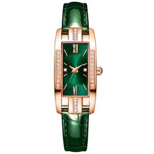Retro billigt luksusur Dameur Dameur Small Square Watch Diamond Small Green Watch Green