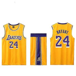Kobe Bryant Basketballtrøje No.24 Lakers Yellow Home For Kids W XL