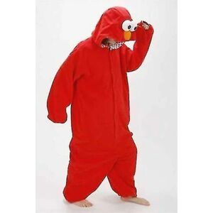 Voksen Sesame Street Cookie Elmo Costume Z Red L
