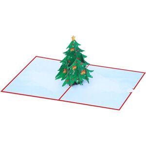 3d håndlavede julekort til voksne eller børn Grønt romantisk træ 5x7 tommer