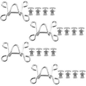 4 sæt Button Extender Bukser Jean Talje Spænde Bukser Linje Expander Tynd talje Knap Sølv 3,2*3,2*1,5 cm Silver 3.2*3.2*1.5cm