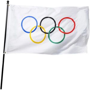 Foldbare Olympiske Lege Fem Ring Flag Tykkere Polyester Banner YIY