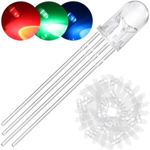 100 pakke 5 mm LED lysemitterende diode fælles anode DC 3V 20mA RGB trefarvet (rød/grøn/blå)