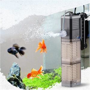 unbranded 8W akvariefilter 4 i 1 internt filter, 600l/t nedsænket akvariepumpe oxygenbølgemaskine