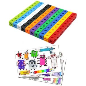 100 stk Matematik Linking Cubes Talblok Interlocking Multilink tælleblok (bedst) Set b