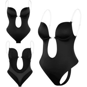 Kvinders Rygløse Hapewear Plunge V-hals Body Invisible Hape Black S