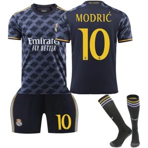 23/24 sæson Real Madrid bortaställ fotbollsdräkt for barn med strumpor 10 MODRIC Children's size 26