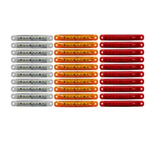 DAO 30x forseglet rød hvid 9 led sidemarkeringslygter til lastbil trailer lastbil 4 tommer bagsidelygte[DB] yellow  red  white