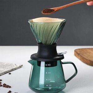 DAO 600 ml nedsænknings-drypper-afbryderglas til overhældning af kaffemaskine V-form dryp kaffedrypper og fil[DB] Transparent