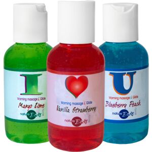 NatureBody Nature Body: I Love You, Warming Massage Set, 3x50 ml Blå, Grön, Röd