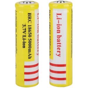 2 stk 18650 3.7v Li-ion genopladeligt batteri 5000 mah stor kapacitet gult lithium ion batteri