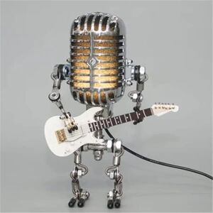 Mikrofon Robot Guitar Lampe, Retro Cool Sød Sjov Steampunk
