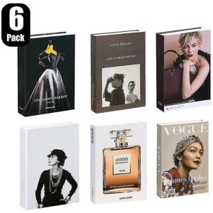 6 stk. Fake Home Decoration Books Modern Simulation Luxury Opbevaringsboks Hotel Decoration Club