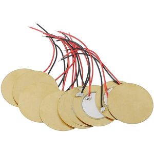 10 stk 35 mm Piezo Elements Buzzer Sounder Sensor Trigger Drum Disc+ Wire Kobber