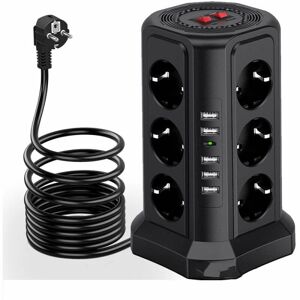 Lightning and Surge Power Strip Tower, Power Strip med 5 USB Por