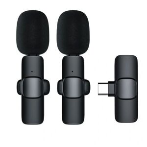 2 stk professionel lavaliermikrofon (Type-C), trådløs mikrofon