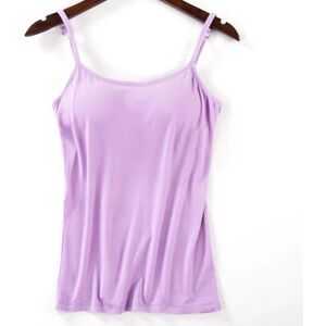 Dame polstret blød afslappet bh tanktop purple L