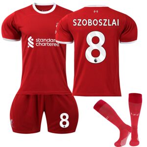 Fremragende kvalitet-2023-2024 Liverpool Home Børnefodboldtrøjesæt nr. 8 Szoboszlai adult M