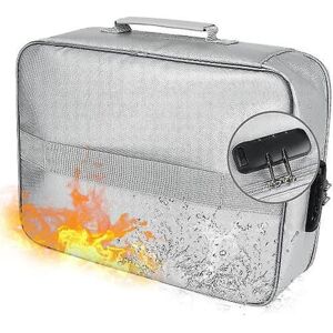 Brandsikker filopbevaringspose med lås, vandtæt lynlås, brandsikker pengeskab