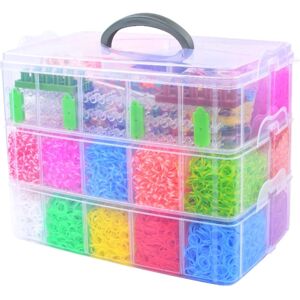 Mobil o Teknik Super large Loom Bands Kit - 28.000 stk og masser af tilbehør. Multicolor